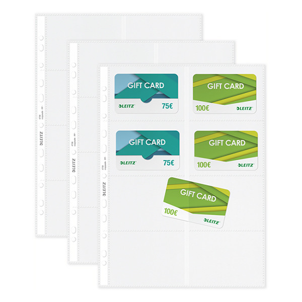 Plastic punched pocket for business cards | A4, 11-hole | 110 micron | Leitz premium | 10-pack 211839 - 4