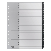 Plastic tabs 1-20 (20 black tabs) | A4, 11-hole | Leitz Recycle 226472
