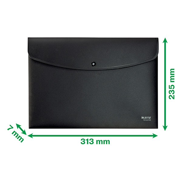 Project folder with push button (1 compartment) | Leitz Recycle black 226494 - 4