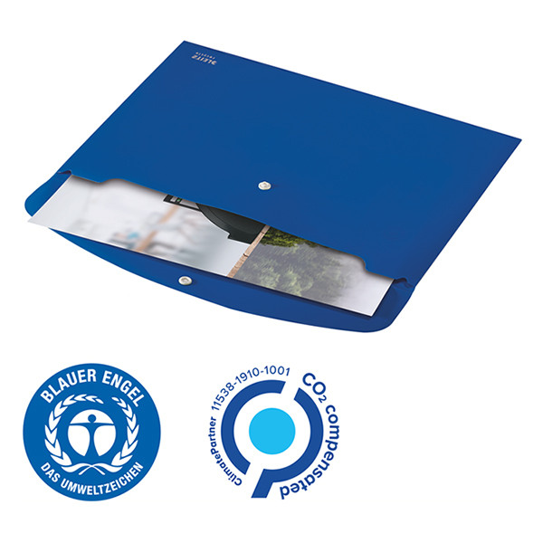 Project folder with push button (1 compartment) | Leitz Recycle blue 227566 - 3