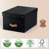 Leitz Puro medium cardboard storage box with leather handles black (2-pack) 213457 - 2