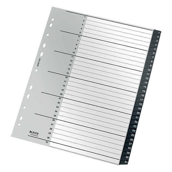 Leitz Recycle black A4 plastic tabs with indexes 1-31 (11 holes) 12180000 226473 - 3