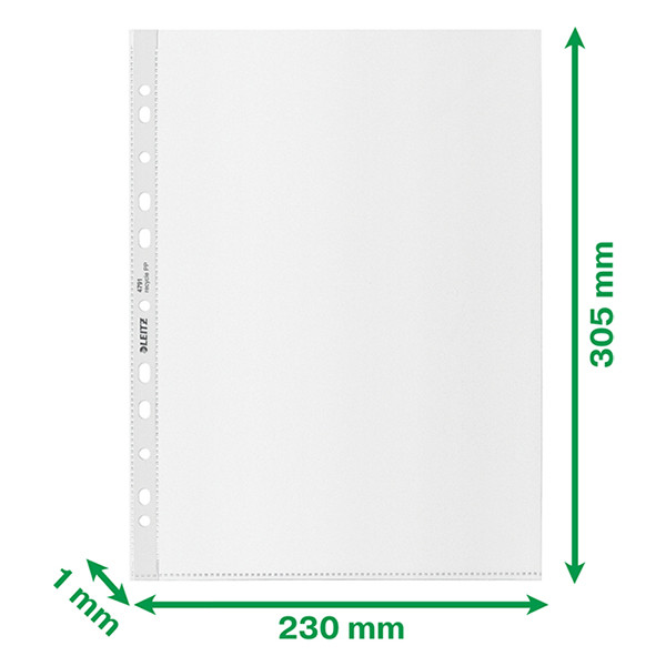 Leitz Recycle transparent A4 plastic pockets with 11 holes, 100 micron (25-pack) 47913003 226495 - 3