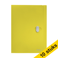 Leitz Recycle yellow A4 plastic 3-flap folder with closure (10-pack)