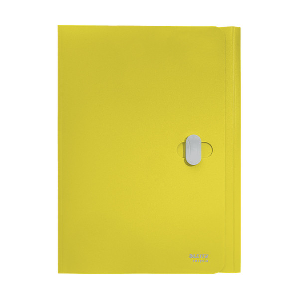 Leitz Recycle yellow A4 plastic 3-flap folder with closure 46220015 227560 - 1