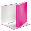 Leitz WOW 4241 metallic pink A4 laminated ring binder with 2 D-rings, 25mm