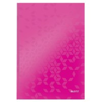 Leitz WOW A4 pink hardback lined notebook, 80 sheets 46251023 211492
