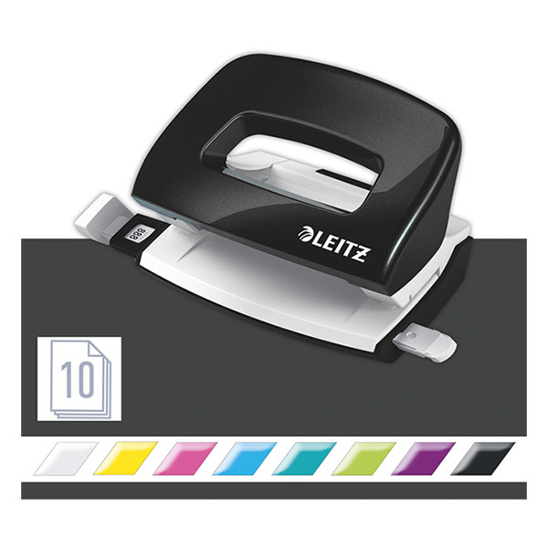 Leitz WOW black mini 2-hole punch (10-sheets) 50601095 226196 - 4