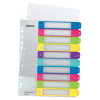Leitz WOW coloured A4 printable plastic tabs with indexes 1-10 (11 holes)