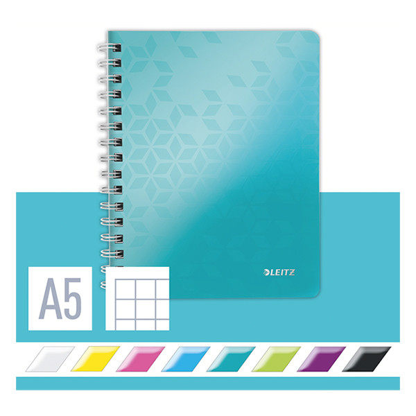 Leitz WOW metallic ice blue A5 checked spiral block, 80 grams (80 sheets) 46410051 226003 - 5