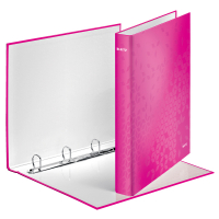 Leitz WOW metallic pink ring binder with 4 D-rings 42420023 211296