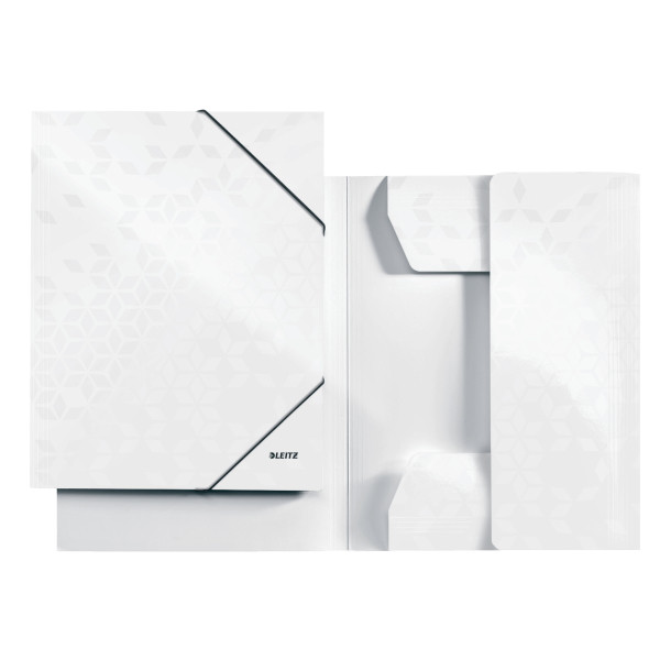 Leitz WOW metallic white cardboard 3-flap folder 39820001 202832 - 1