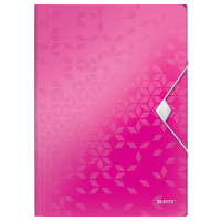 Leitz WOW pink metallic plastic 3-flap folder 45990023 211883