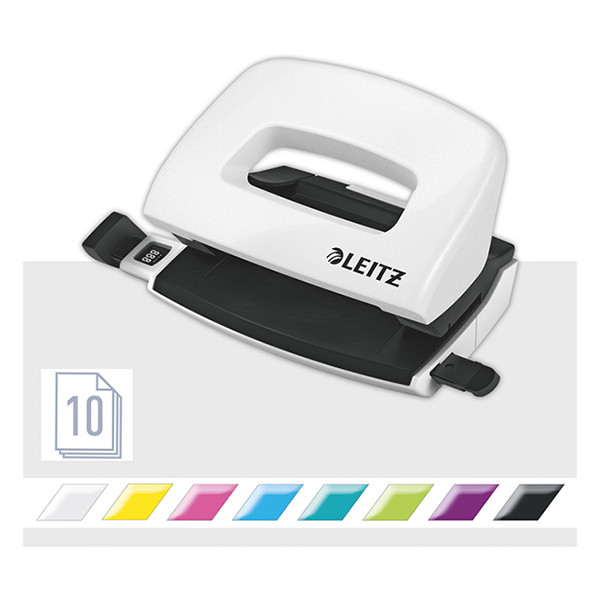 Leitz WOW white metallic mini hole punch 2-hole (10 sheets) 50601001 226055 - 4