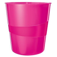 Wastepaper bin (15L) | Leitz WOW metallic pink 211440