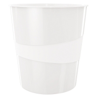 Wastepaper bin (15L) | Leitz WOW metallic white 211432