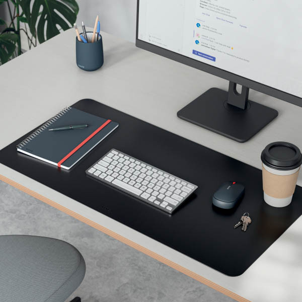 Leitz black leather look desk pad, 40cm x 80cm 213462 - 4