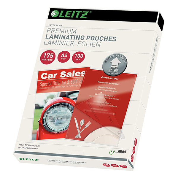 Leitz iLAM A4 glossy laminating pouch, 2x175 micron (100-pack) 74830000 211094 - 1