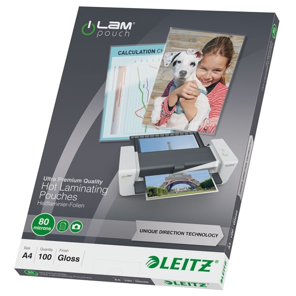 Leitz iLAM A4 glossy laminating pouch 2x80 microns (100-pack) 74780000 211086 - 1