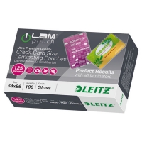 Leitz iLAM glossy credit card laminating pouch 54mm x 86mm, 2x125 microns (100-pack) 33810 211120
