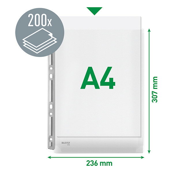 Leitz transparent A4 premium PP pocket 4 holes, 0.13mm (100-pack) 47800003 211488 - 4