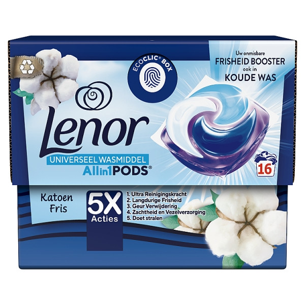 Detergent pods (16 pods) | Lenor All-in-1 Cotton Fresh SLE00482 - 1