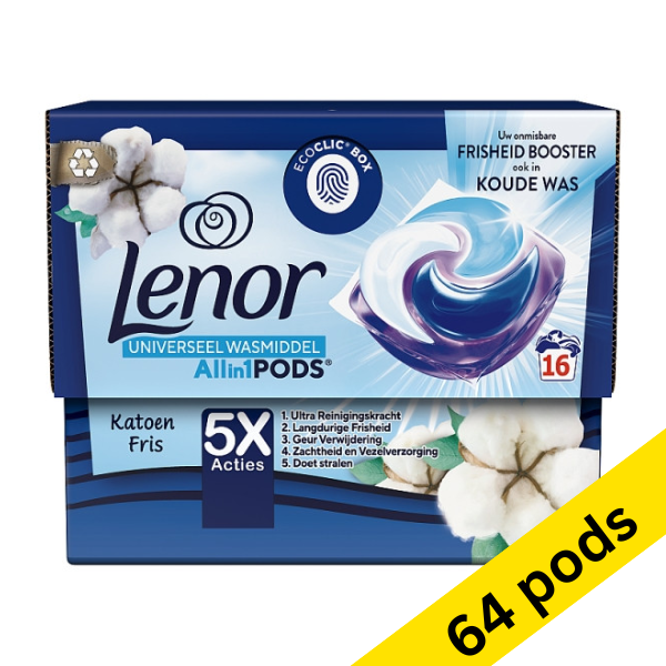 Detergent pods (64 pods) | Lenor All-in-1 Cotton Fresh SLE00483 - 1