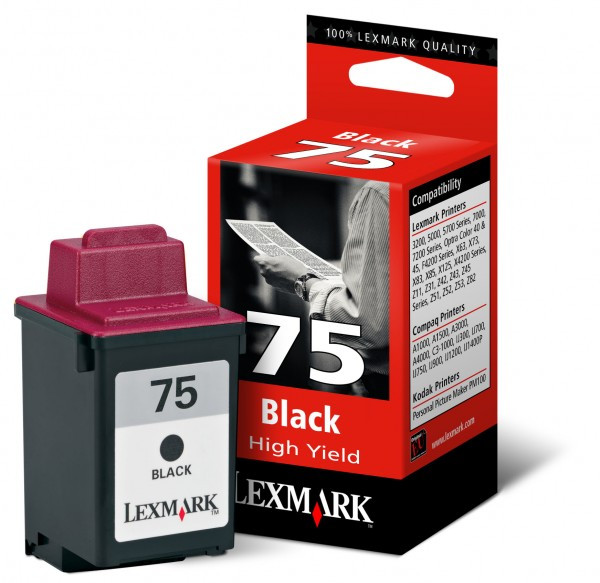 Lexmark 12A1975 (#75) high capacity black ink cartridge (original Lexmark) 12A1975E 040025 - 1
