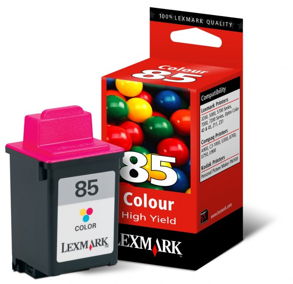 Lexmark 12A1985 (#85) high capacity colour ink cartridge (original) 12A1985E 040035 - 1