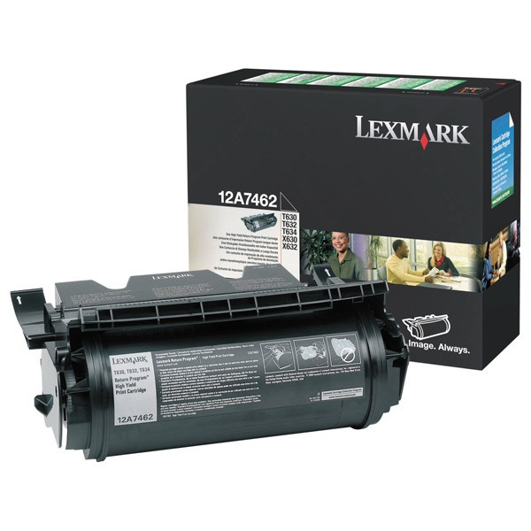 Lexmark 12A7462 high capacity black toner (original Lexmark) 12A7462 034130 - 1