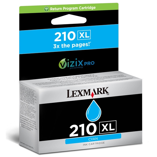 Lexmark 14L0175E (#210XL) high capacity cyan ink cartridge (original) 14L0175E 040610 - 1