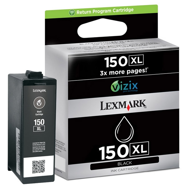 Lexmark 14N1614E (#150XL) high capacity black ink cartridge (original) 14N1614E 040464 - 1