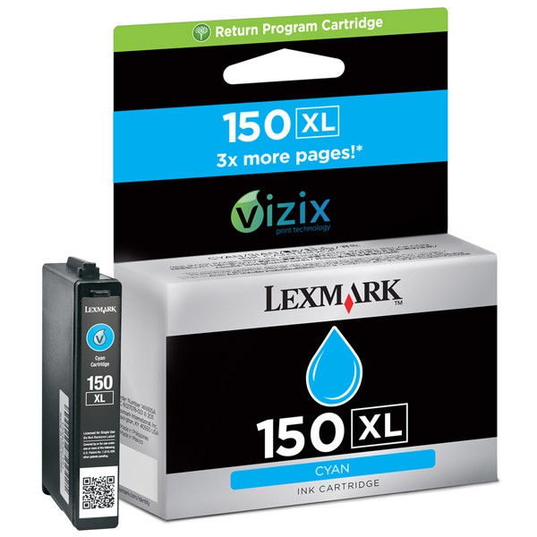 Lexmark 14N1615E (#150XL) high-capacity cyan ink cartridge (original Lexmark) 040466 - 1