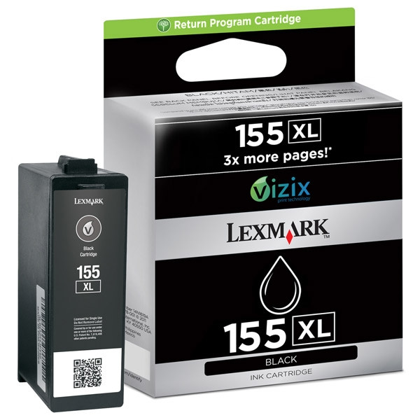 Lexmark 14N1619E (#155XL) extra high capacity black cartridge (original) 14N1619E 040472 - 1