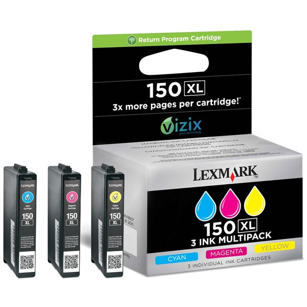 Lexmark 14N1807E (#150XL) C/M/Y ink cartridge 3-pack (original Lexmark) 040482 - 1