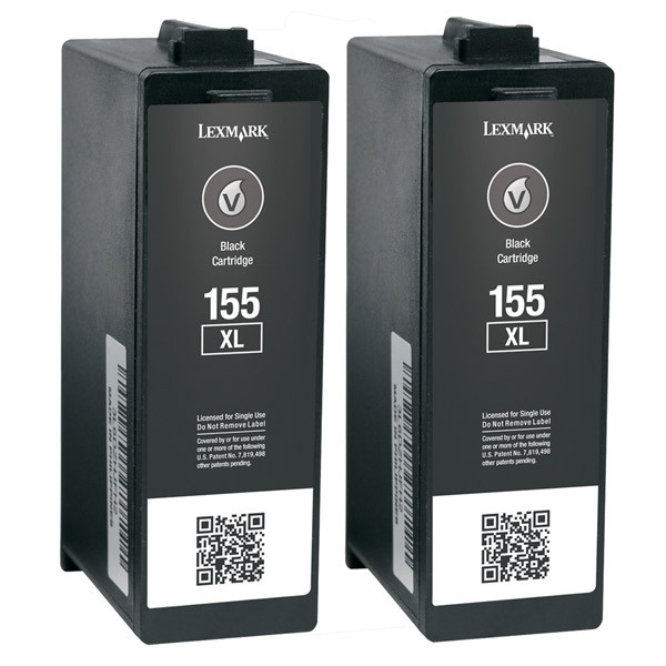 Lexmark 14N1811E (#155XL) extra high-capacity black ink cartridge 2-pack (original Lexmark) 040476 - 1