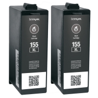 Lexmark 14N1811E (#155XL) extra high capacity black cartridge 2-pack (original) 14N1811E 040476