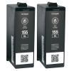Lexmark 14N1811E (#155XL) extra high capacity black ink cartridge 2-pack (original Lexmark) 040476 - 1