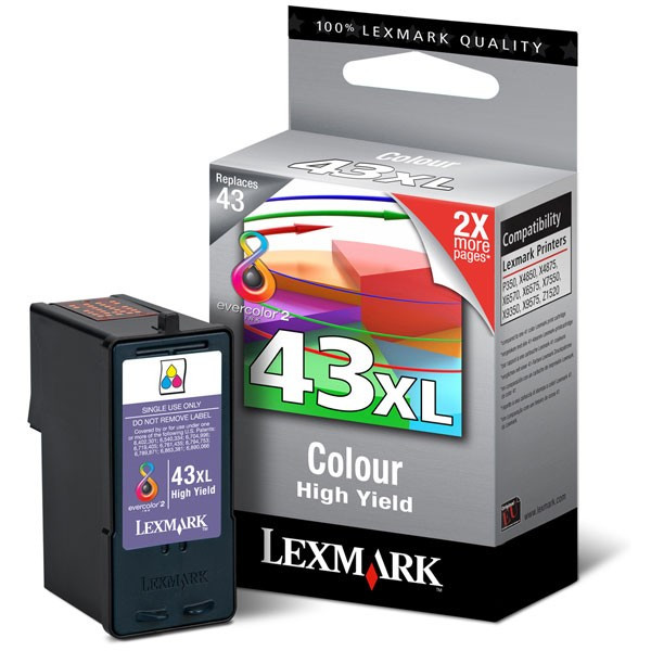 Lexmark 18YX143E (#43XL) colour ink cartridge (original Lexmark) 18YX143E 040319 - 1