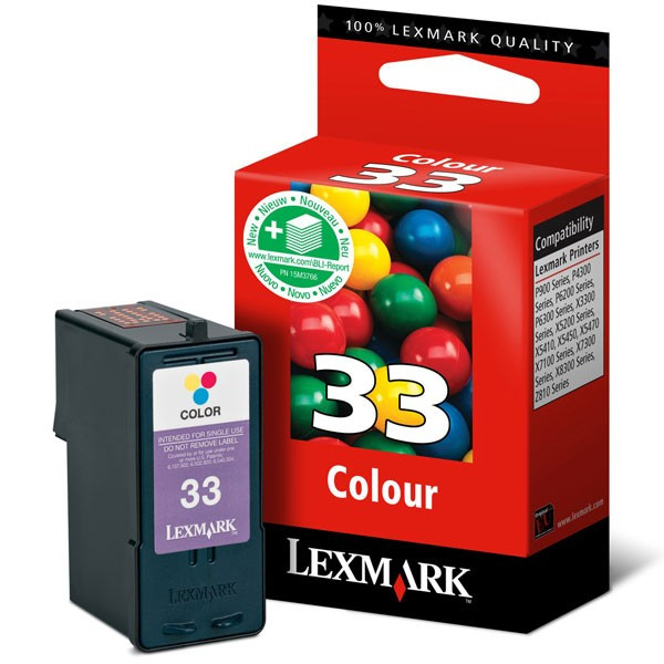 Lexmark 33 (18CX033) colour ink cartridge (original Lexmark) 18CX033E 040229 - 1