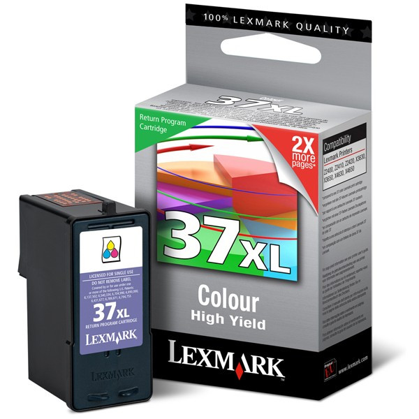Lexmark 37XL colour high capacity ink cartridge, original (18C2180E) 18C2180E 040385 - 1