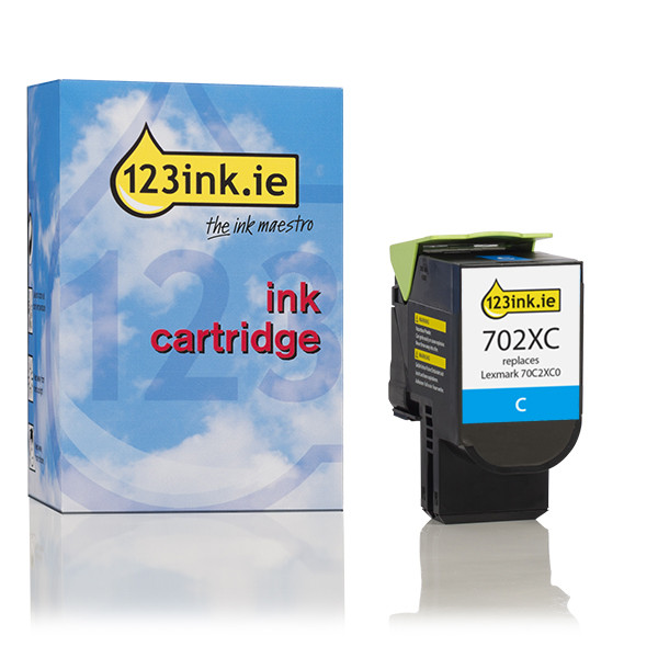 Lexmark 702XC (70C2XC0) extra high-capacity cyan toner (123ink version) 037257 - 1
