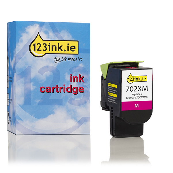 Lexmark 702XM (70C2XM0) extra high-capacity magenta toner (123ink version) 037259 - 1