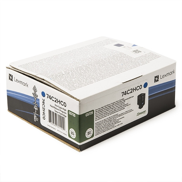 Lexmark 74C2HC0 extra high-capacity cyan toner (original Lexmark) 037666 - 1