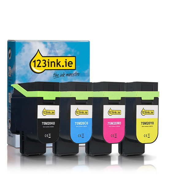 Lexmark 75M20 BK/C/M/Y toner 4-pack (123ink version) 132318 - 1