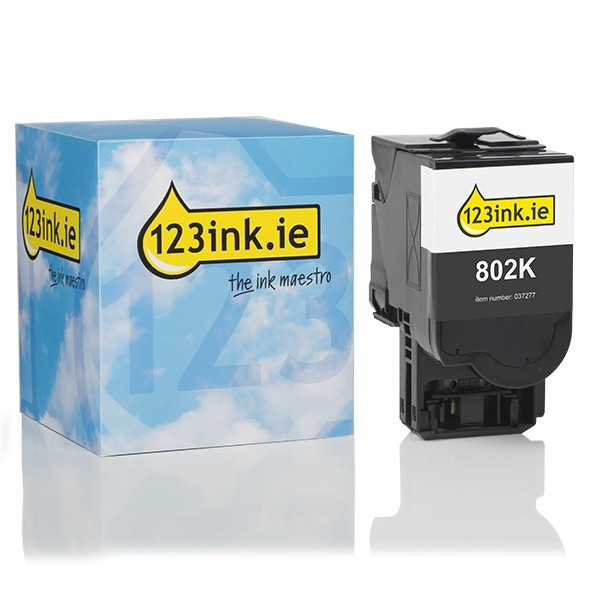 Lexmark 802K (80C20K0) black toner (123ink version) 80C20K0C 037277 - 1