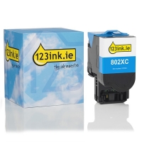 Lexmark 802XC (80C2XC0) extra high capacity cyan toner (123ink version) 80C2XC0C 037303