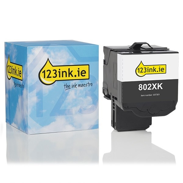 Lexmark 802XK (80C2XK0) extra high-capacity black toner (123ink version) 037301 - 1