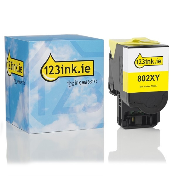 Lexmark 802XY (80C2XY0) extra high capacity yellow toner (123ink version) 80C2XY0C 037307 - 1