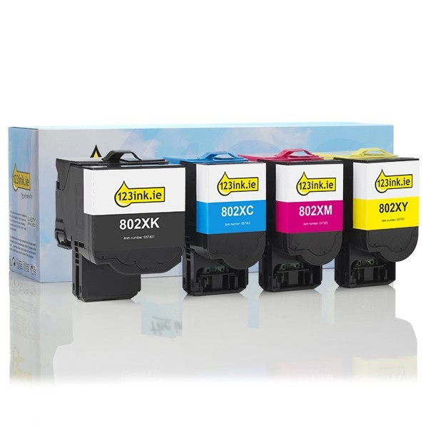 Lexmark 802X BK/C/M/Y toner 4-pack (123ink version) 130286 - 1